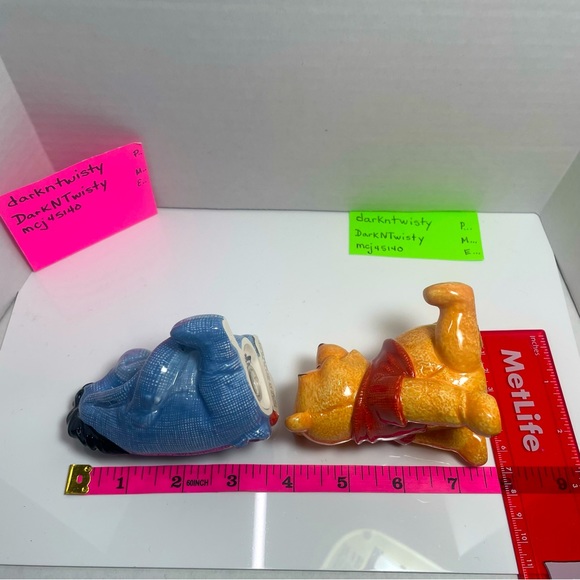 BNIB VINTAGE SIMPLY POOH EEYORE AND WINNIE THE POOH SALT AND PEPPER SHAKER SET - Picture 12 of 16